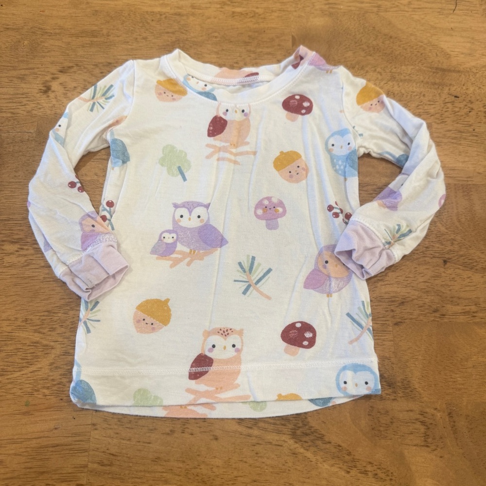 Angel Dear Owl Print Long Sleeve Shirt Baby 6-12 Months Bamboo Pajama Casual